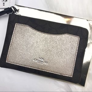 NEW Coach Metallic Zippered Wristlet